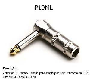 Plug P10 Santo Angelo - P10ML Tipo L que vem no SCAP (você pode montar seu cabo) unidade