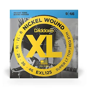 Encordoamento DADDARIO Guitarra EXL125 (Super LT Top /Regular ) - híbrida 0.09/0.46