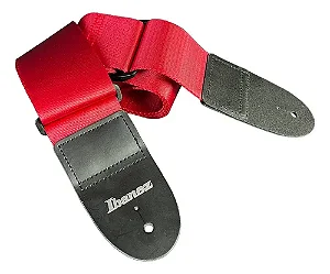 Correia Ibanez GS64 p/ Guitarra Baixo ou Violão ponta de couro mais larga c/ 7 cm disponível: Vermelha
