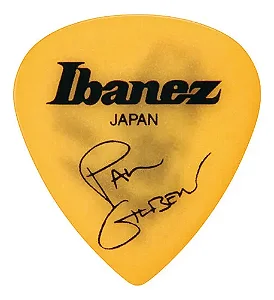 Palheta Ibanez Paul Gilbert Signature 1,0mm Amarela 6 Unid