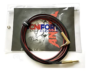 Cabo p/ Instrumento TECNIFORTE P10 x P10 em L linha Animal Emborrachada 4,58m