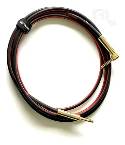 Cabo p/ Instrumento TECNIFORTE P10 x P10 em L linha Animal Emborrachada 3m