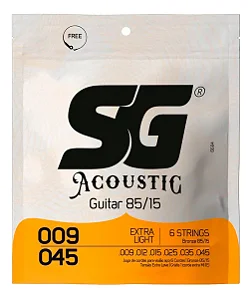 Encordoamento SG BRONZE 8515 Violão aço 0.09/0.45 c/corda Grátis