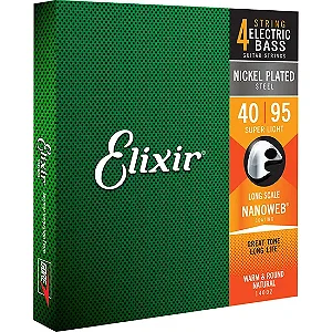 Encordoamento ELIXIR Baixo 4 Cordas SUPER LIGHT(40/95) Nanoweb - cod.14002