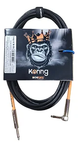 Cabo p/ Instrumento TECNIFORTE P10 x P10 em L linha KONNG 4,58 m Cor: PRETO