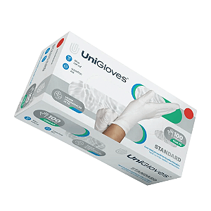 Luva Látex com Pó Tam P Uso Médico Unigloves cx 100