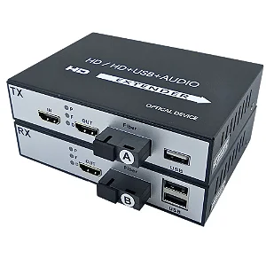 Extensor HDMI via fibra óptica 20 km com função KVM