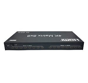 Matrix 8×8 HDMI 2.0 4K60Hz com controle remoto