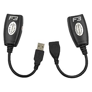 EXTENSOR USB VIA CABO DE REDE