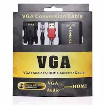 Cabo Conversor VGA para HDMI com Áudio USB
