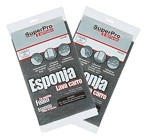 KIT COM 2 UNIDADES  ESPONJA MACIA LAVA CARRO, MOTO E BIKE - SUPERPRO