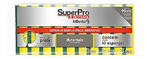 KIT COM 10 ESPONJAS DUPLA FACE PARA COZINHA E LOUÇA - SUPERPRO