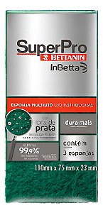 KIT COM 3 ESPONJAS MULTIUSO DUPLA FACE - SUPERPRO