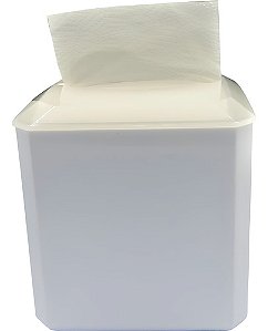 DISPENSADOR GUARDANAPEIRA JUMBO BRANCO COM TAMPA CRISTAL