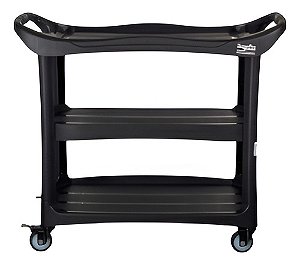 CARRO BANDEJA TRIPLEX PRETO 40KG PARA HOTEL E RESTAURANTE