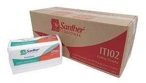 CAIXA PAPEL TOALHA BANHEIRO INTERFOLHA FOLHA DUPLA - SANTHER