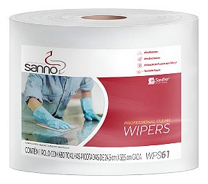 WIPERS ROLO BRANCO SANNO PROFISSIONAL CLEAN C/ 680 FOLHAS