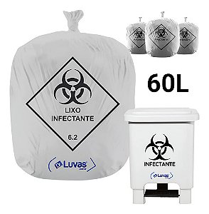 SACO DE LIXO HOSPITALAR 60 LITROS C/100