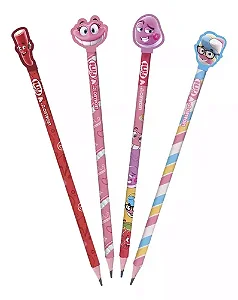 Kit 4 Lápis Preto Hb Com Borracha Decorada Fini