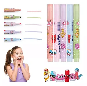 Kit 05 Canetas Marca Texto Com Aroma Cheiro Fini