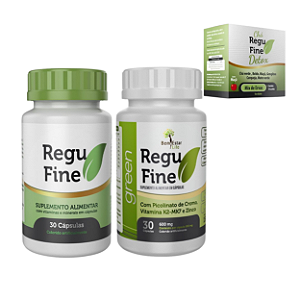 Regu Fine Groselha Negra 30 cáps-Regu Fine Green e Chá Regu Fine Detox- Bem Estar Life