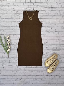 Vestido Canelado – Verde Militar