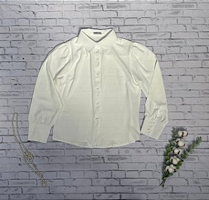 Camisa de Viscolinho com Botões Forrados