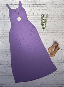 Vestido Roxo em Viscolinho com Bojo e Elástico Atrás