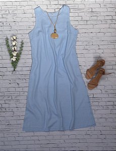 Vestido de Linho Azul Claro