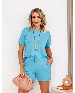 Conjunto Maia Liso Short e Blusa de Manguinha