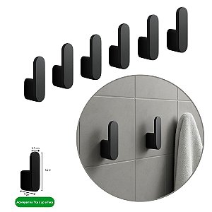 Kit 6 Uni Gancho De Parede Para Toalhas Bolsas Roupas Chaves