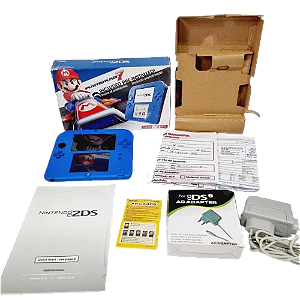 346- Console Nintendo 2DS Azul Mario Kart 7 excelente estado