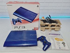 J96- Console PS3 Playstation 3 super slim azurite japonês