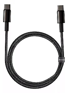 CABO TURBO TIPO - C P/ TIPO- C 100W BASEUS TUNGSTEN GOLD 1 METRO