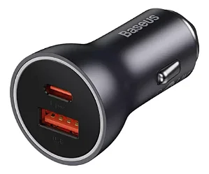CARREGADOR VEICULAR TURBO 40W - USB + USB -C - BASEUS