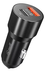 ADAPTADOR VEICULAR COM 1 SAÍDA USB-C PD 20W E 1 SAÍDA USB QC 3.0
