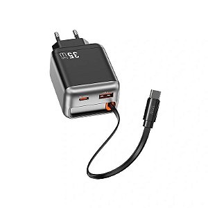 FONTE WIWU HELIX 35W USB-A + USB-C PRETO