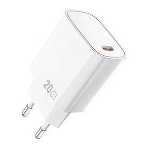 CARREGADOR WIWU ESSENTIAL 20W GAN USB-C PD BIVOLT BRANCO