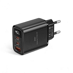CARREGADOR WIWU FIREFLY 45W 2 USB-C + USB-A PRETO