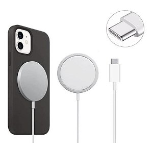 CARREGADOR WIWU MAGNÉTICO WIRELESS 15W USB-C BRANCO