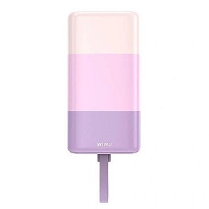 CARREGADOR PORTÁTIL WIWU CANDY POWER BANK 10000MAH ROXO