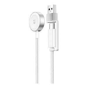 CARREGADOR WIWU MAGNÉTICO PARA APPLE WATCH CABO 2 EM 1 USB-C + USB-A
