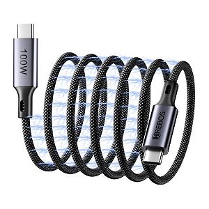 CABO HREBOS LIORA VOLT USB-C X USB-C 100W 1M TRANÇADO PRETO CB-465C