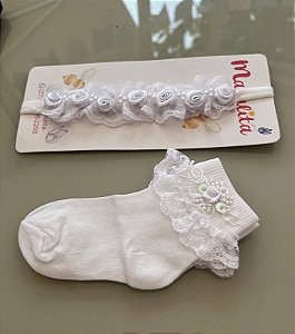 kit laço e meia delicada