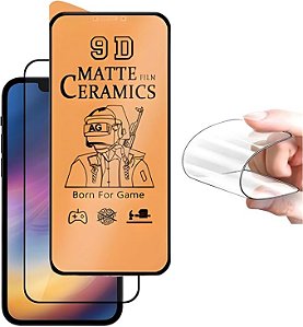 Película Protetor de Tela Cerâmica Fosco Anti Risco e Impacto Para Apple iPhones Proteção Total Não Quebra (iPhone 14 Pro Max / 15 Pro Max)