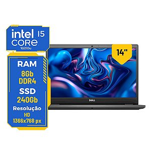 Notebook Dell Latitude 3410 Core I5-10210u 8gb 240gb Ssd 14