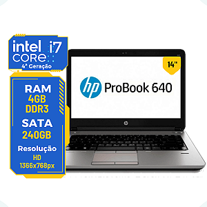 Notebook Probook 640 G1 Core i7-4th 4gb 240gb Sem Bateria