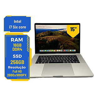 Apple Macbook Pro 2018 A1990 I7 16gb 256gb Ssd Tela 15 2.5k
