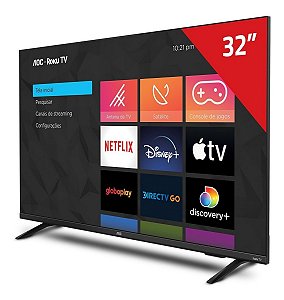Smart Tv 32 Polegadas Hd Roku Tv 32s5135/78g Aoc Bivolt Dled