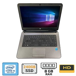 Notebook Hp 240 G3 Core i5-4ª 8gb SSD 240gb Tela HD 14"